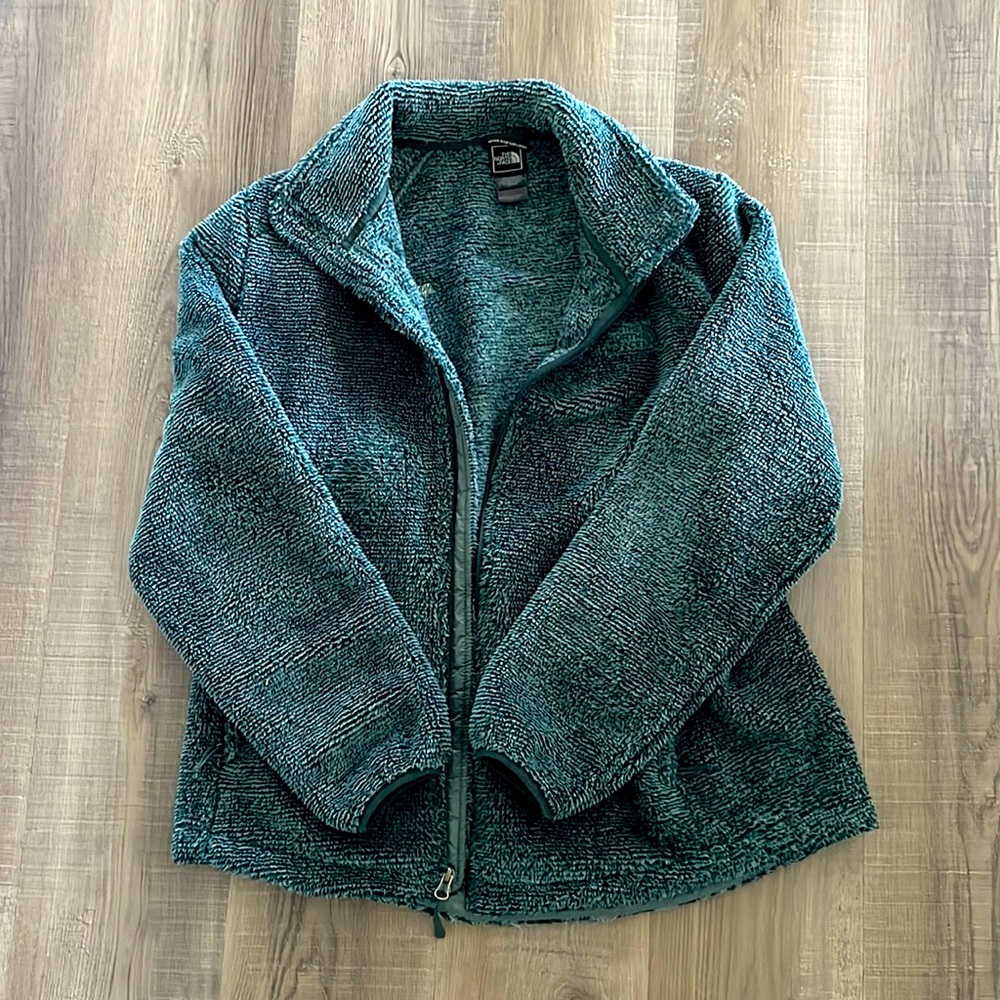 Green North Face Zip Jacket